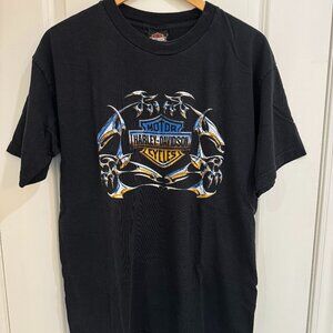 VINTAGE HARLEY-DAVIDSON T-SHIRT USA BIKER GRAPHIC BLACK SIZE L
